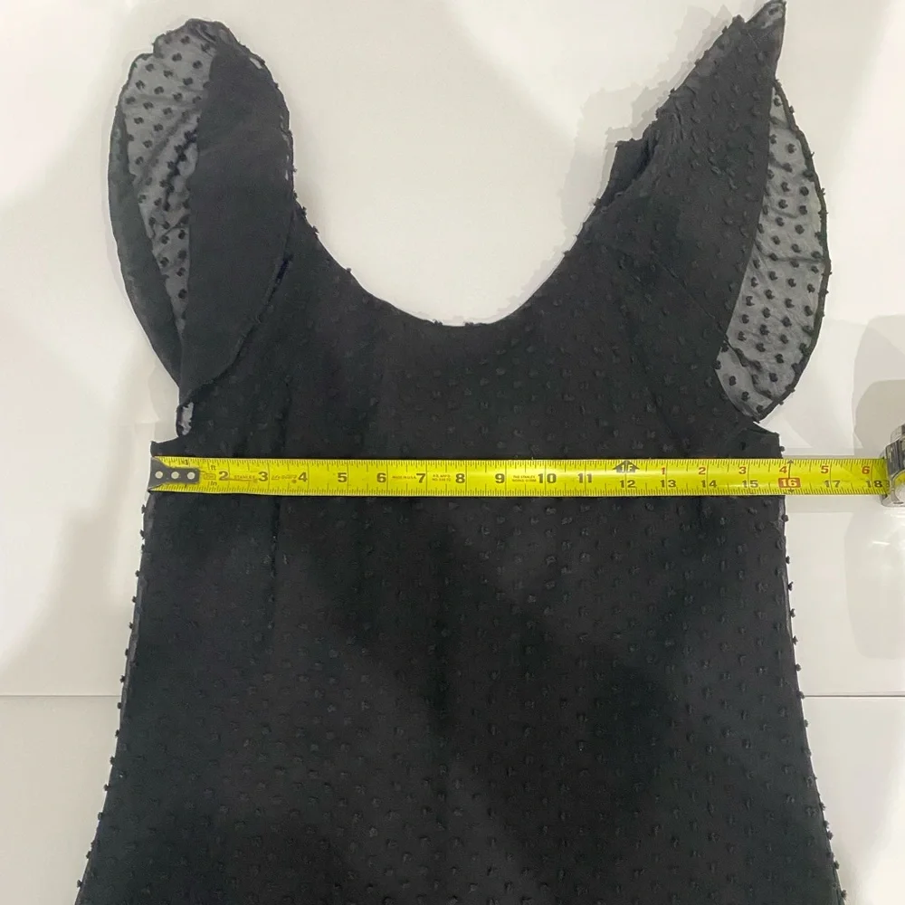 J. CREW Black Flutter Sleeve Silk Dress Size 2P